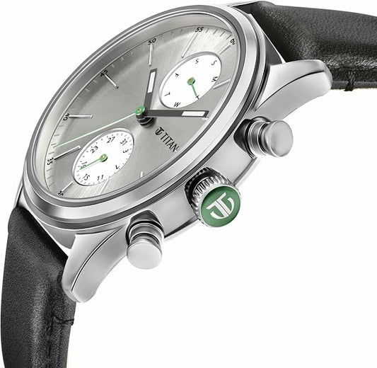 Titan Quartz Analog Leather Strap Watch 1805SL09