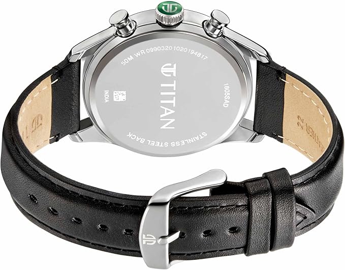Titan Quartz Analog Leather Strap Watch 1805SL09