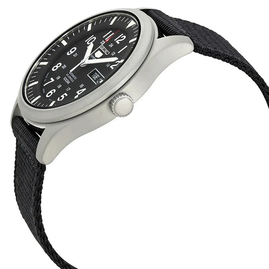 Seiko 5 Sports Automatic Black Dial Nylon Strap Watch SNZG15K1