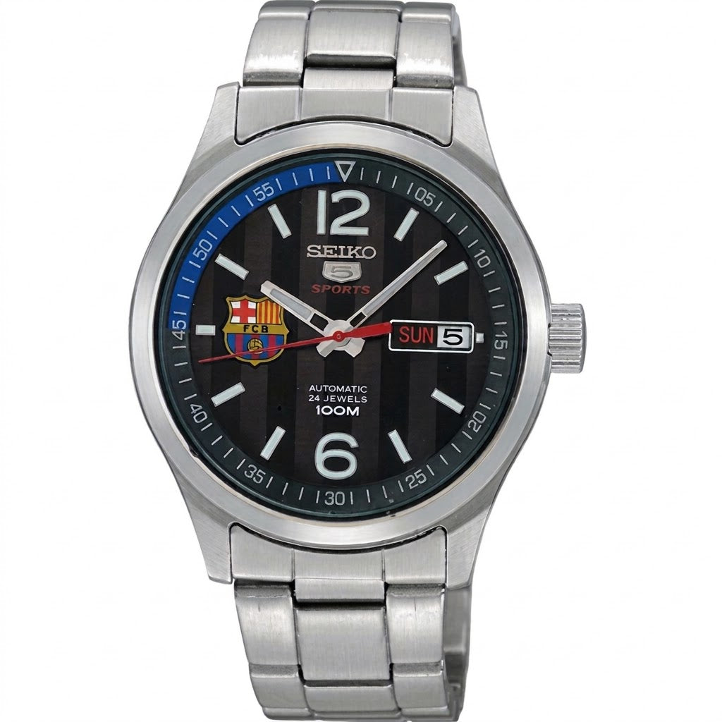 Seiko 5 Sports Barcelona Black Men's Watch SRP301K1