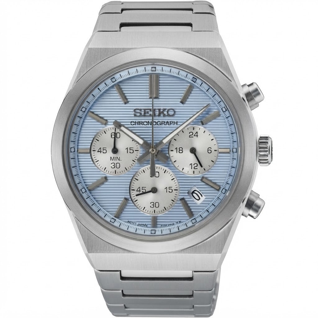 Seiko Quartz Chronograph Blue Dial Men's SSB459P1
