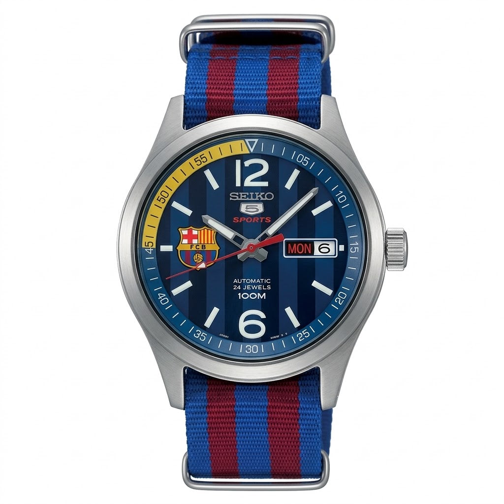 Seiko 5 Sports Barcelona Black Men's Watch SRP303K1