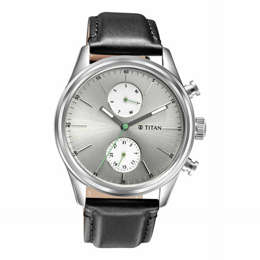 Titan Quartz Analog Leather Strap Watch 1805SL09
