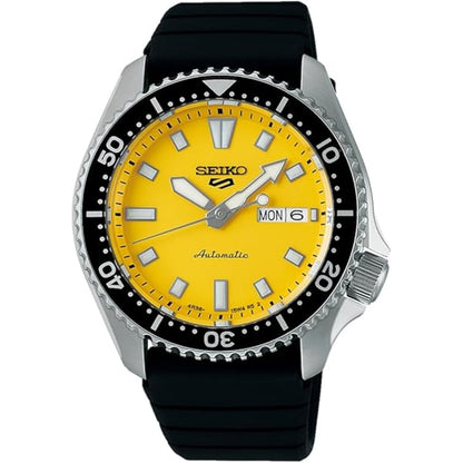 Seiko 5 Sports Yellow Dial Rubber Men's Watch SRPL87K1