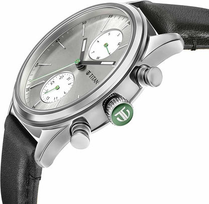 Titan Quartz Analog Leather Strap Watch 1805SL09