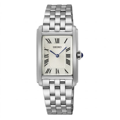 Seiko Essentials Rectangular Silver Dial Women's Watch SWR083P1