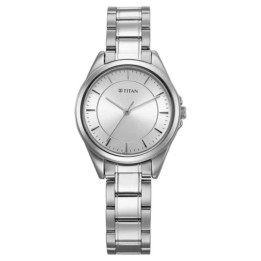 Titan Ladies Sparkle Silver Round Dial Women 2565SM01