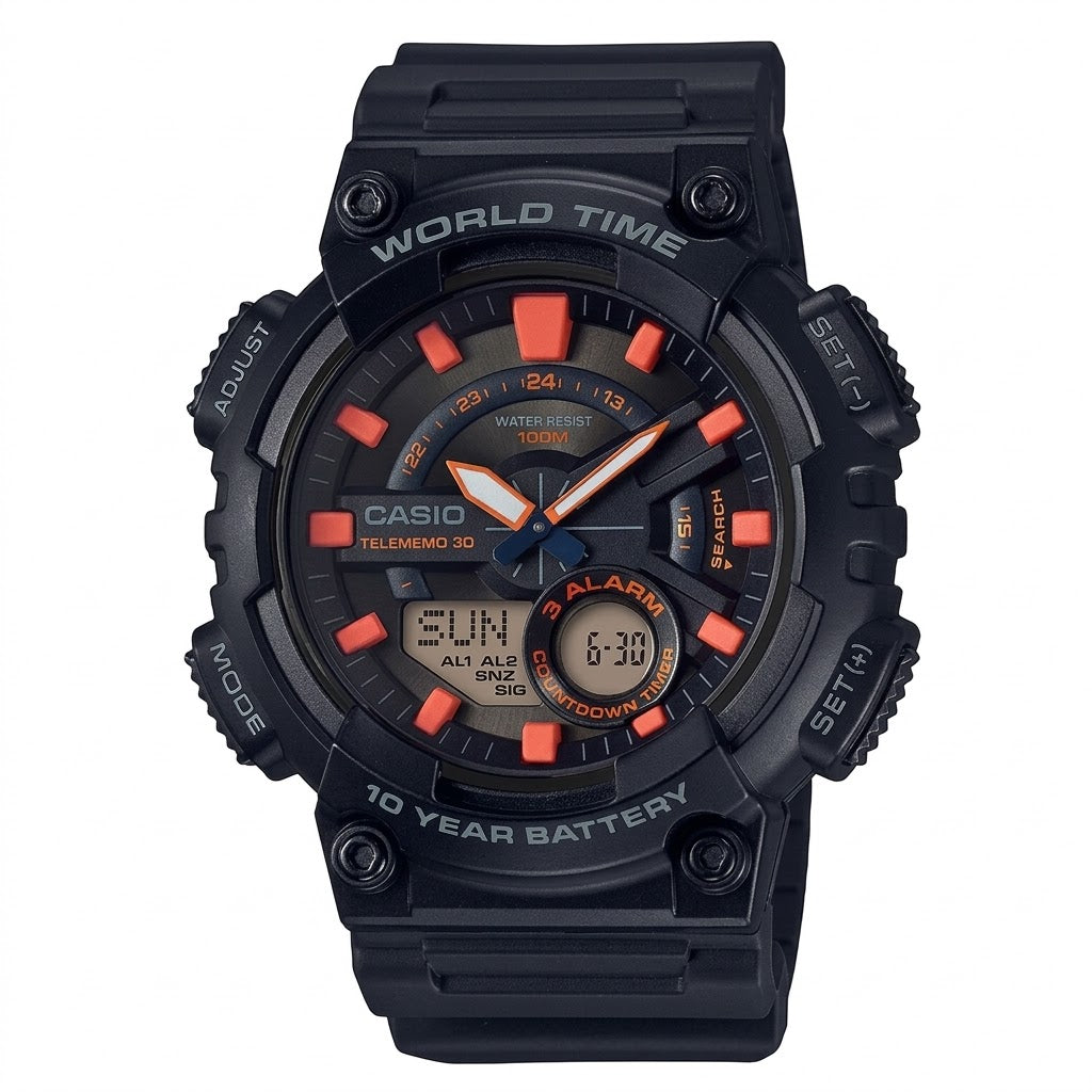 CASIO ANALOG-DIGITAL MENS WATCH AEQ-110W-1A2VDF