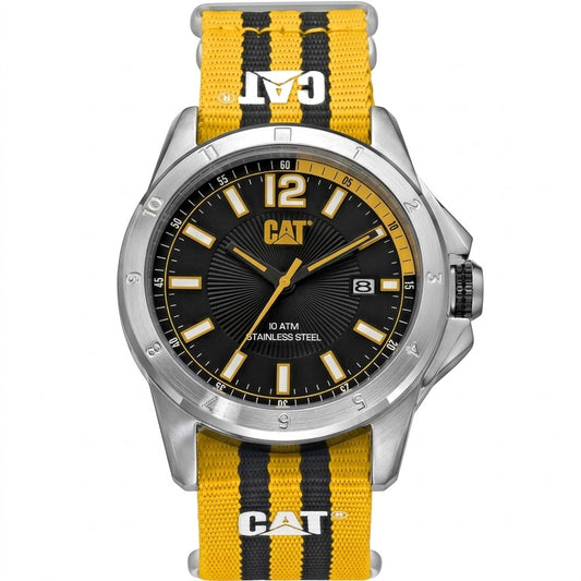 Cat Black, Yellow Dial Nylon Strap Watch YW.141.67.137