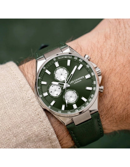 LEE COOPER Men's MULTIFUNCTION Dark Green Dial Watch LC08223.375