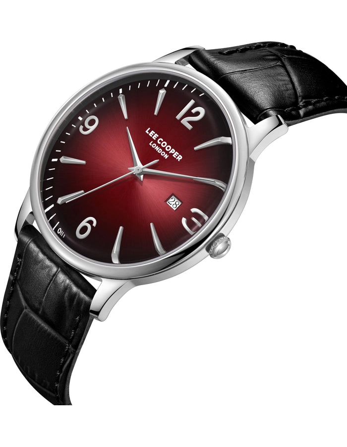 LEE COOPER Men's 3H Red To Black Dial Watch LC08379.381