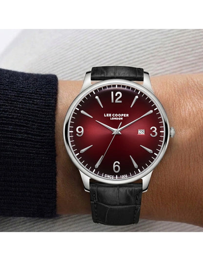 LEE COOPER Men's 3H Red To Black Dial Watch LC08379.381