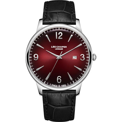 LEE COOPER Men's 3H Red To Black Dial Watch LC08379.381