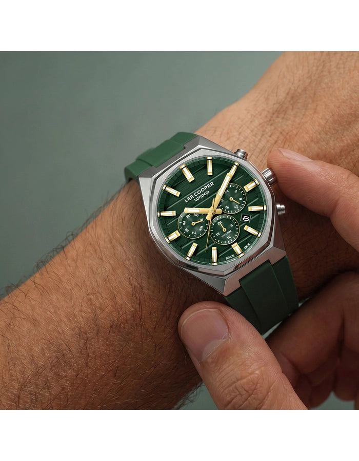 LEE COOPER Men's MULTIFUNCTION Dark Green Dial Watch LC08388.375