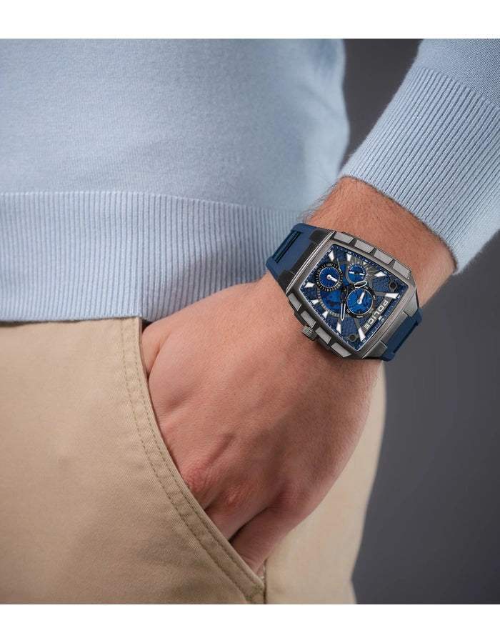 POLICE TOUGH GEAR Men's Analog Blue Dial Watch PEWGQ0056806