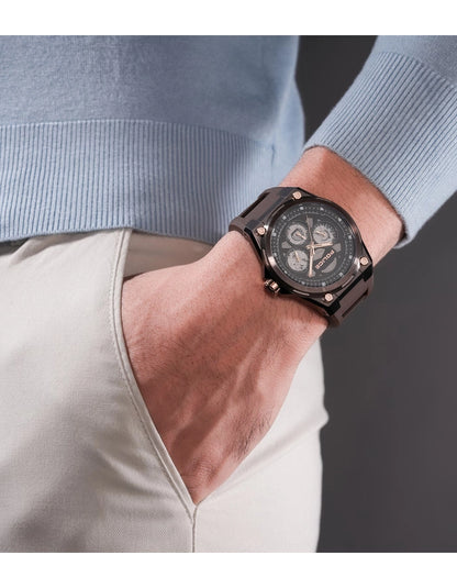 POLICE DOMINION Men's Analog Black Dial Watch PEWGQ0093801