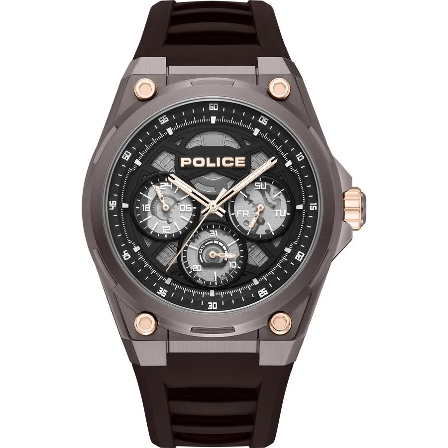 POLICE DOMINION Men's Analog Black Dial Watch PEWGQ0093801