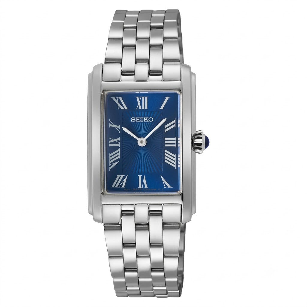 Seiko Essentials Rectangular Blue Dial Women's Watch SWR085P1