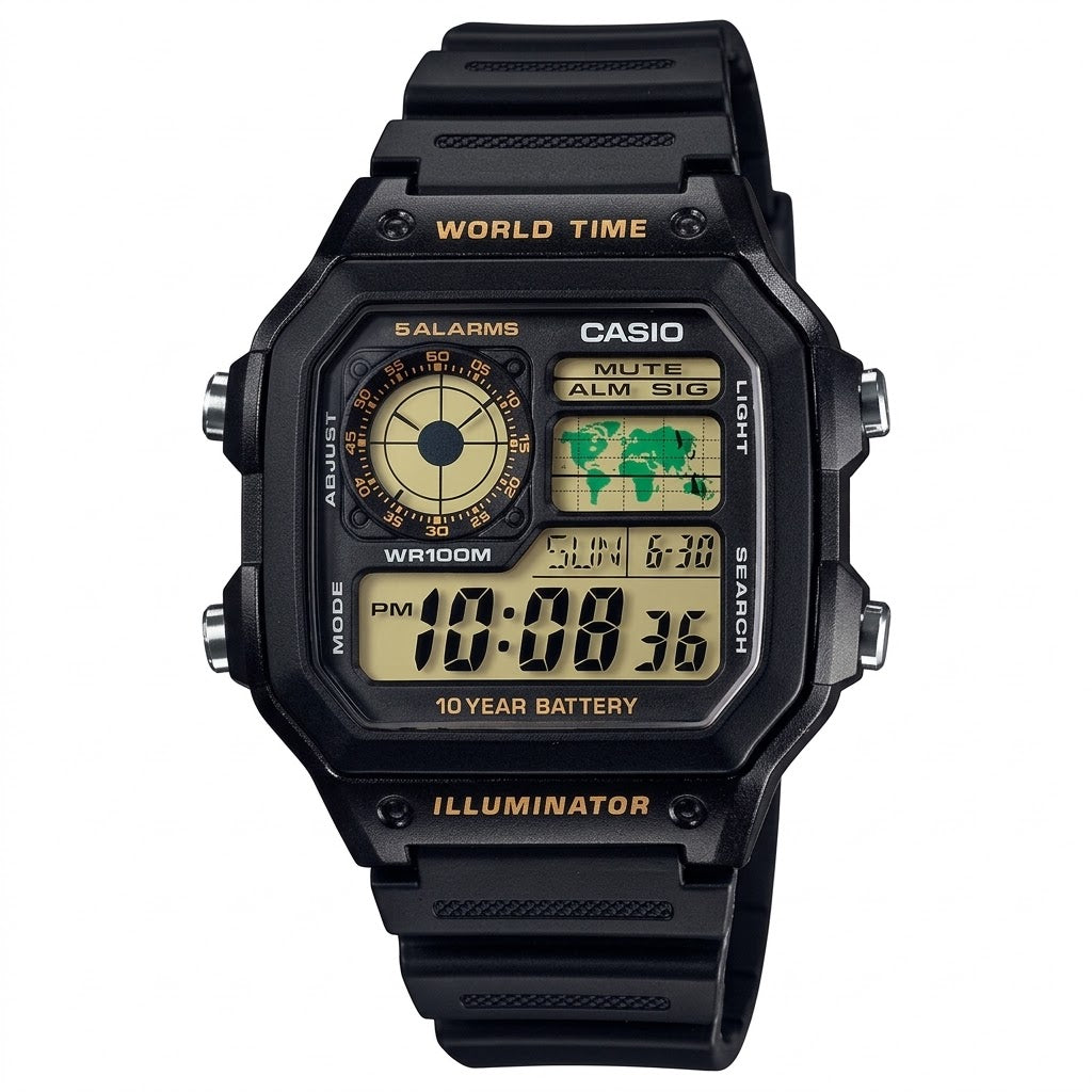 CASIO DIGITAL MEN WATCH AE-1200WH-1BVDF