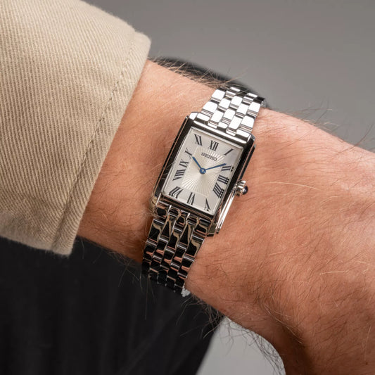 Seiko Essentials Rectangular Silver Dial Women's Watch SWR083P1