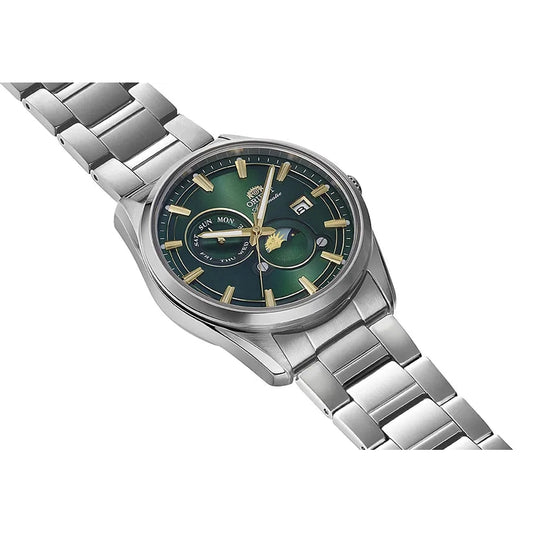 ORIENT SUN  & MOON GREEN DIAL MEN'S WATCH RA-AK0314E