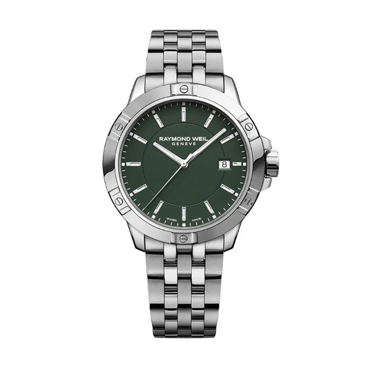 RAYMOND WEIL TANGO STAINLESS STEEL CASE GREEN DIAL QUARTZ WATCH 8160ST52041