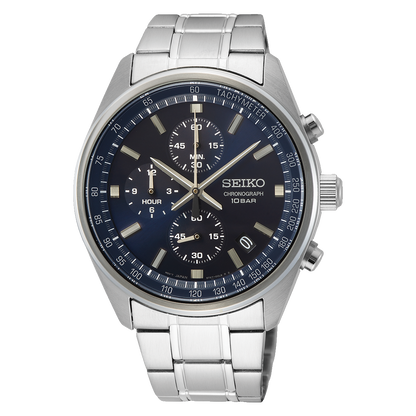 Seiko Chronograph Black Dial Quartz Mens Watch SSB377P1