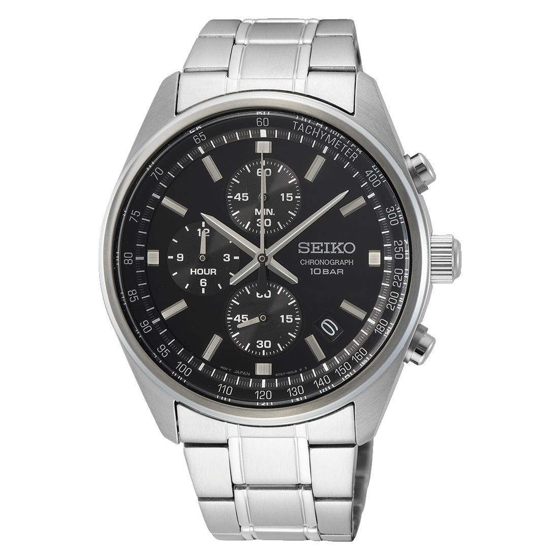 Seiko Chronograph Black Dial Quartz Mens Watch SSB379P1